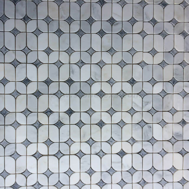 Azulejos de mosaico Patrón de estrella blanco y gris