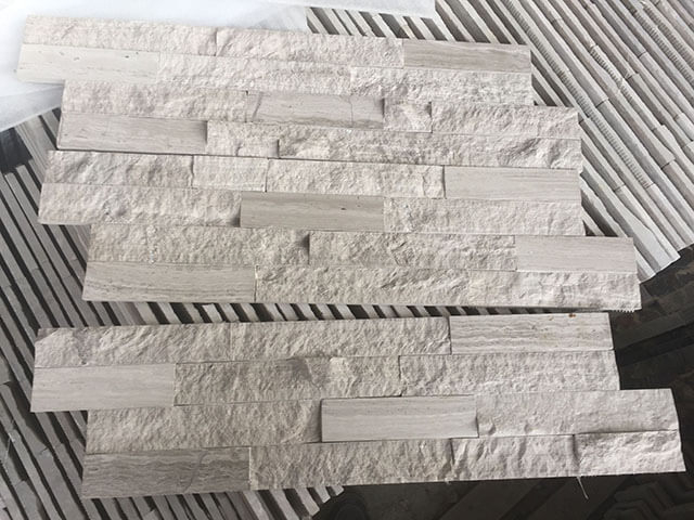 Chapa de piedra natural de madera blanca